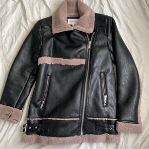 BCBG Generation M Vegan Leather
Shearling Jacket
